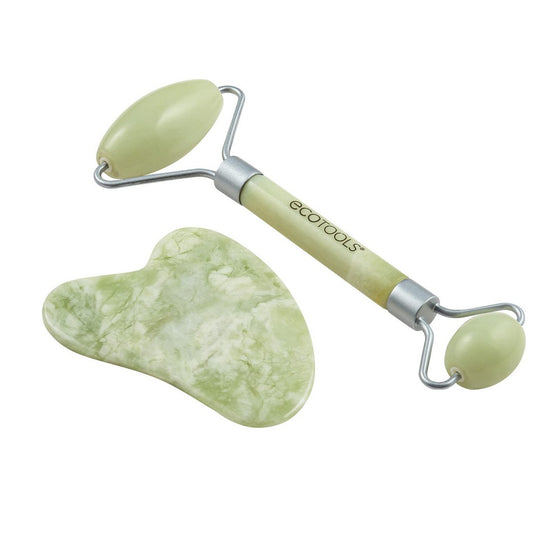 Anti-Ageing Treatment for Face and Neck Ecotools Jade Set 2 Pieces