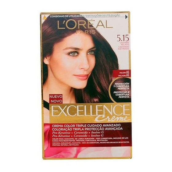 Tinte Permanente Excellence Creme L'Oreal Expert Professionnel Castaño helado