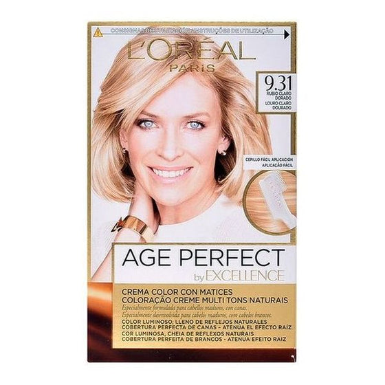 Tinte Permanente Antiedad Excellence Age Perfect L'Oreal Make Up Rubio claro dorado