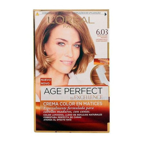 Tinte Permanente Antiedad Excellence Age Perfect L'Oreal Expert Professionnel Rubio oscuro