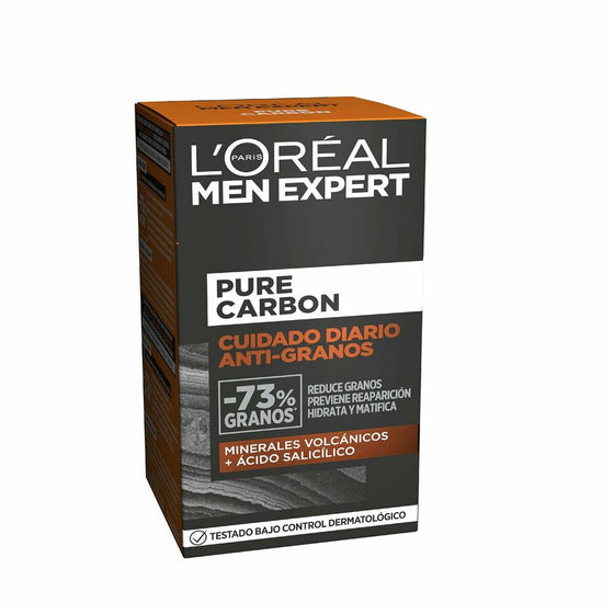 Crema Limpiadora L'Oreal Make Up Men Expert Pure Carbon Hidratante Matificante Antiacné (50 ml)