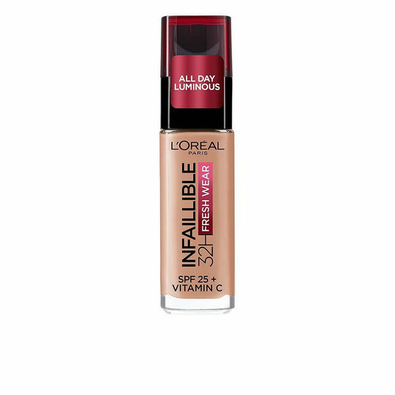 Base de Maquillaje Cremosa L'Oreal Make Up Infalible Fresh Wear 160-lin rose Spf 25 (30 ml)