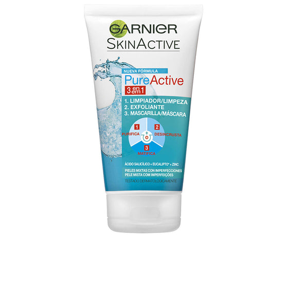 Facial Cleansing Gel Garnier Pure Active 3 in 1 (150 ml)