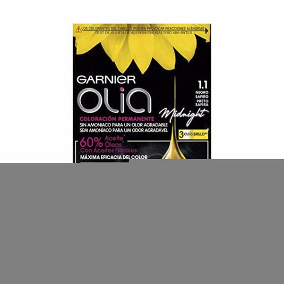 Tinte Permanente Olia 1,10 Black Sapphire Garnier Sin amoniaco (4 Piezas)