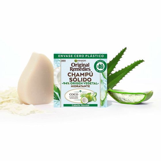 Champú Sólido Garnier Original  Remedies Coco Aloe Vera Hidratante (60 g)