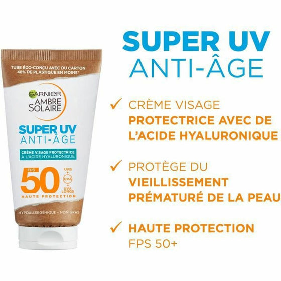 Sun Cream Garnier Anti-ageing Spf 50 Hyaluronic Acid (50 ml)