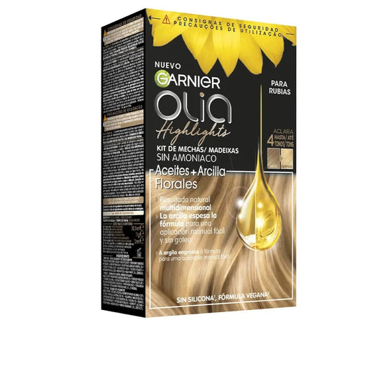 Tinte sin Amoniaco Garnier Olia Highlights Rubio 3 Piezas Mechas