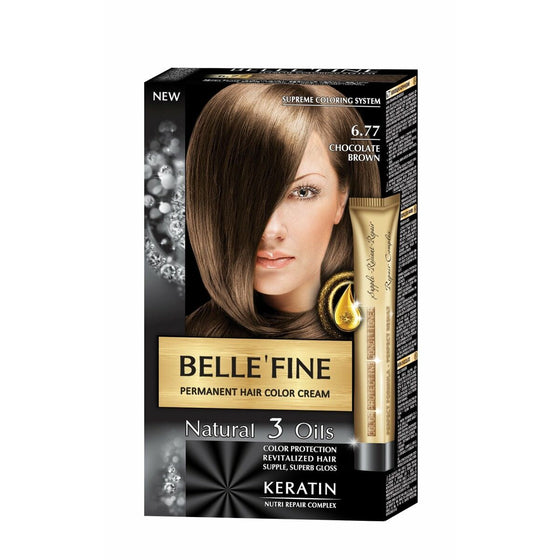 Permanent Dye Belle´Fine Nº 6.77 Chocolate (30 ml)