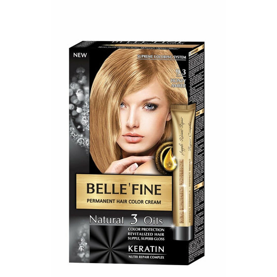 Permanent Dye Belle´Fine Nº 9.3 Honey Blonde (30 ml)