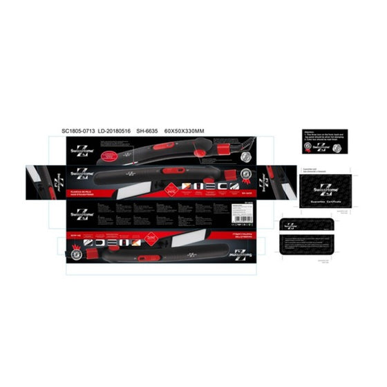 Plancha de Pelo de Cerámica SwissHome 25 W Negro Rojo