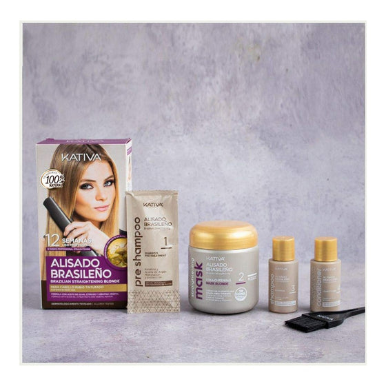 Friseurset für Brasilianische Haarglättung Kativa Pro Blonde (6 pcs)