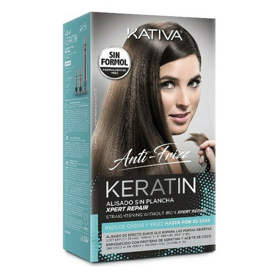 Tratamiento Capilar Alisador Keratin Anti-frizz Post Kativa (3 pcs)