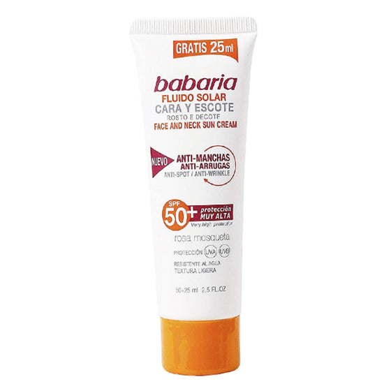 Facial Sun Cream SOLAR ADN SENSITIVE Babaria Spf 50 (75 ml) (Unisex) (75 ml)