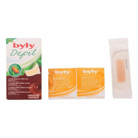 Facial Hair Removal Strips Byly Depil Chocolate 12 uds