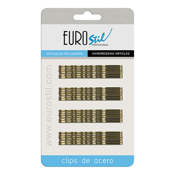 Clips Eurostil 70 mm Bronce Ondulador (24 pcs)