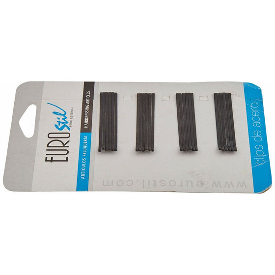 Clips Eurostil 50 mm Black (24 pcs)