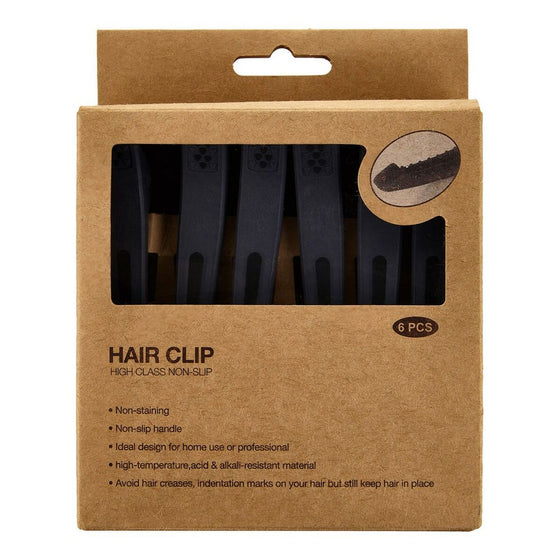 Hair clips Eurostil Grey Non-slip (6 uds)