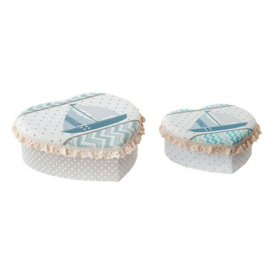 Jewelry box DKD Home Decor Polyester Cardboard (2 pcs) (14,5 x 6 x 14,5 cm) (19 x 10 x 7 cm)