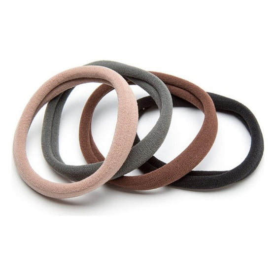 Rubber Hair Bands Inca Elastic Dark (4 Pieces)