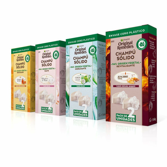 Champú Sólido Garnier Original  Remedies Coco Hidratante 2 Unidades (60 g)