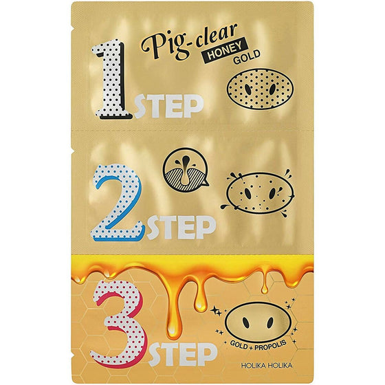 Anti-pore Mask Holika Holika Pig Clear Honey Gold 3 Step